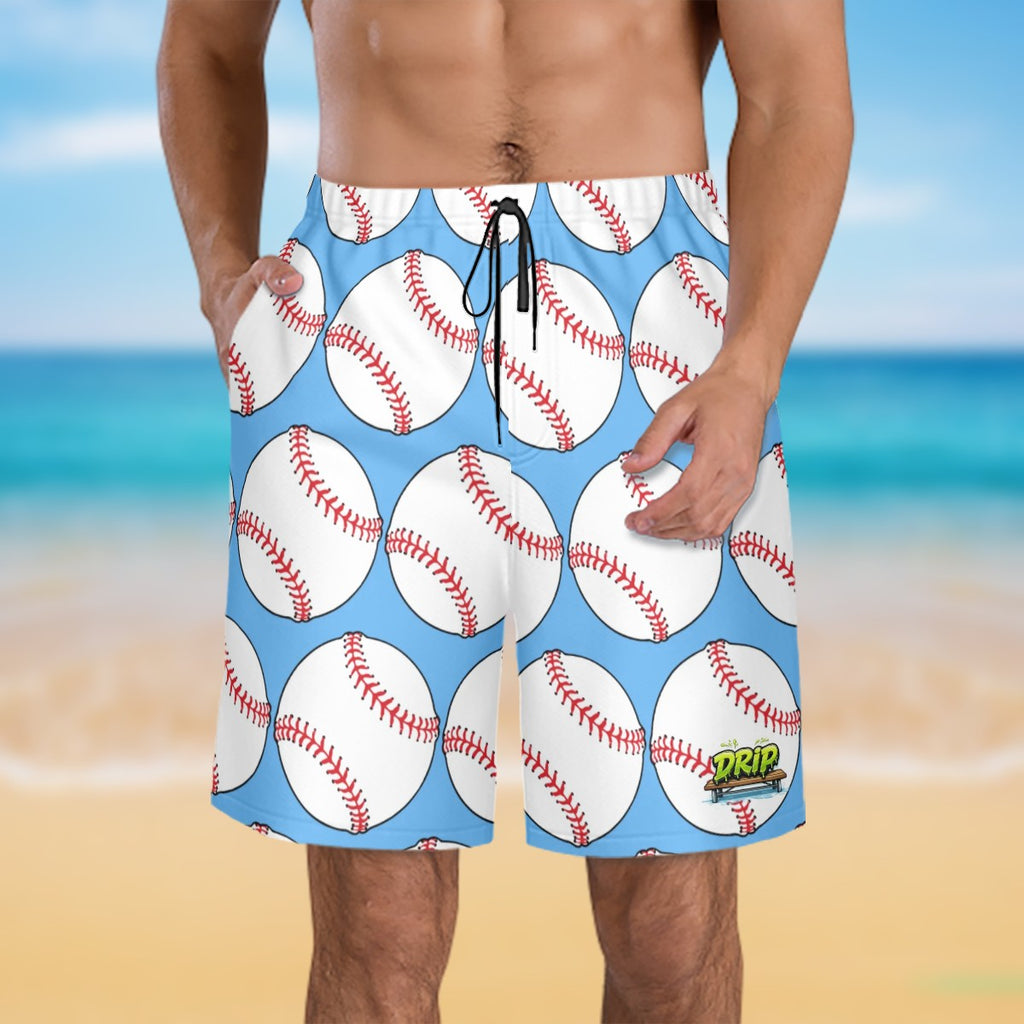 Men/Teen Swim Shorts - Classic Baseball Blue