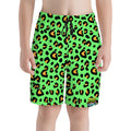 Youth Swim Shorts - Drip Bench Leopard Hot Green