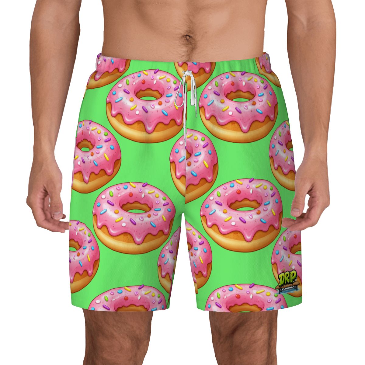W2W Pro Mesh Hybrid Shorts - Pink Donuts Hot Green