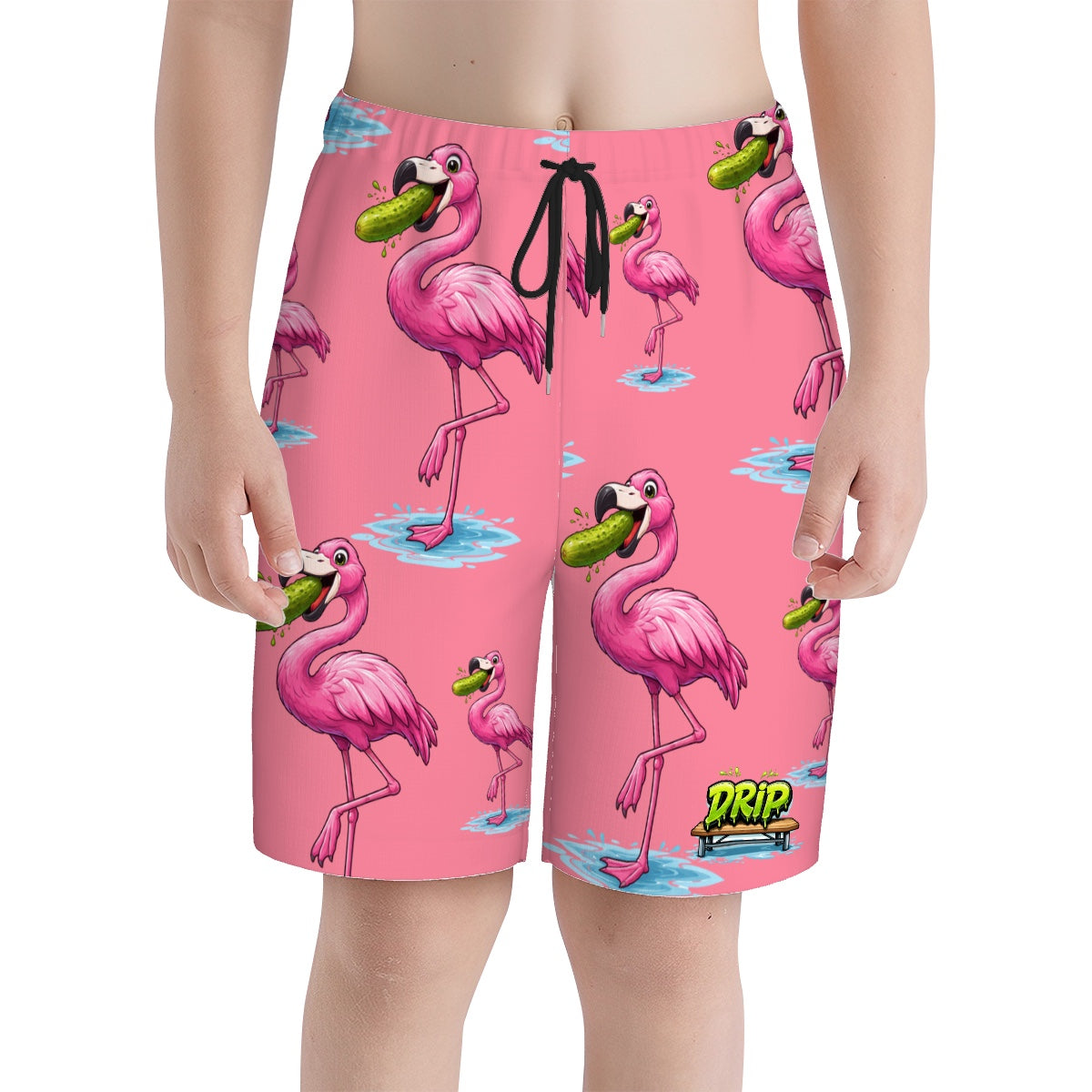 Youth Swim Shorts - Flamingo Pickle Pink