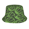 Drip Bucket Hat - Neon Green Basketballs Charcoal