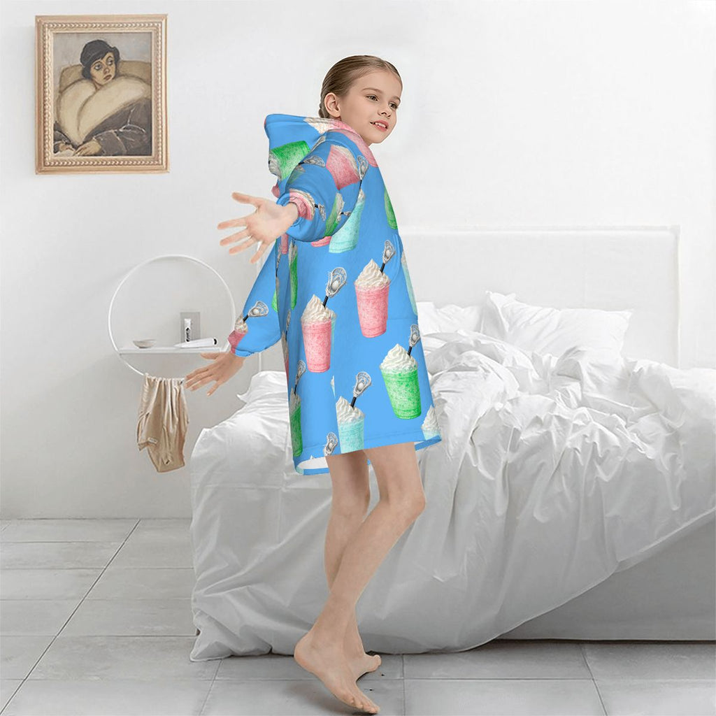 Youth Blanket Sweatshirt - Ice Cream Lacrosse Blue
