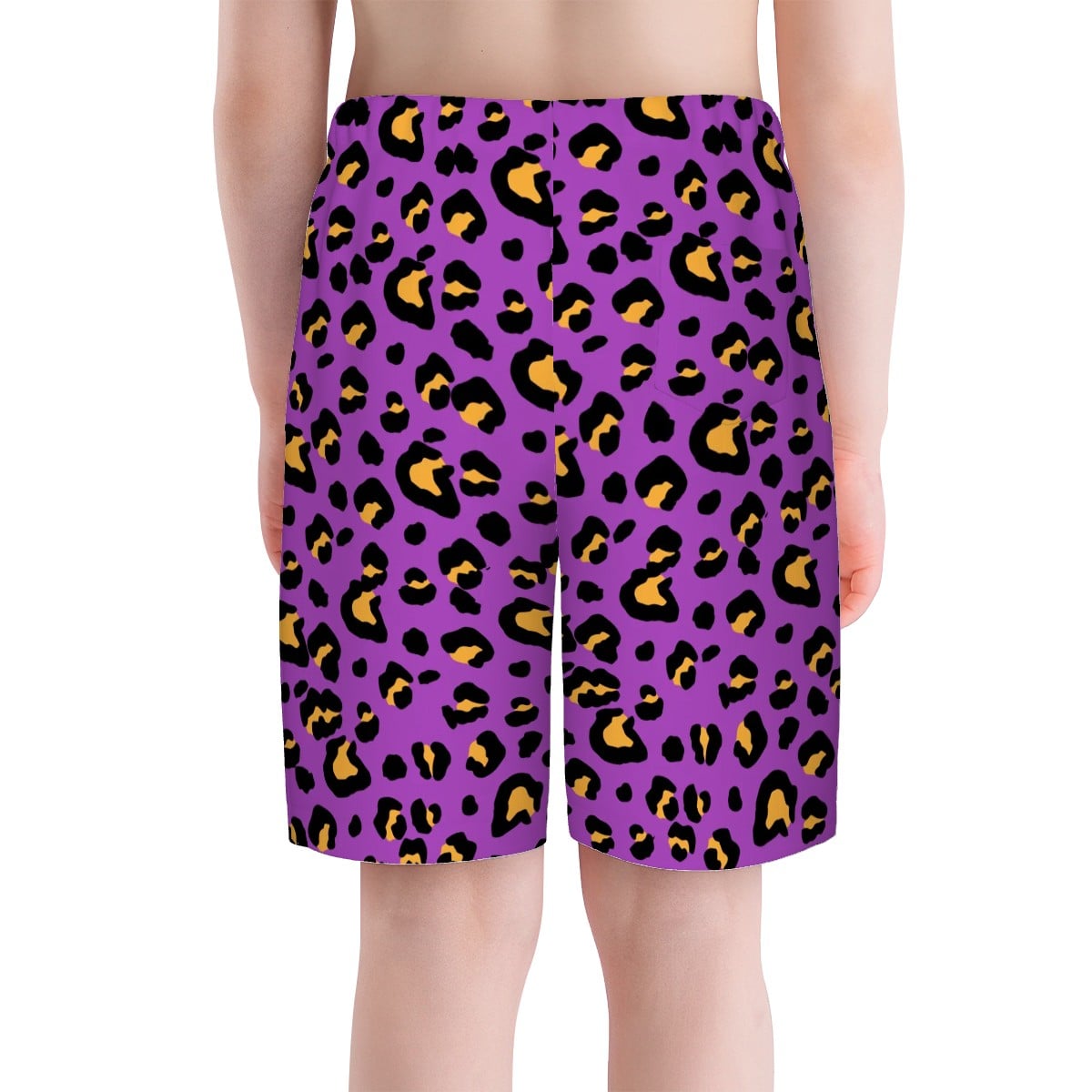 Youth Swim Shorts - Drip Bench Leopard Purple