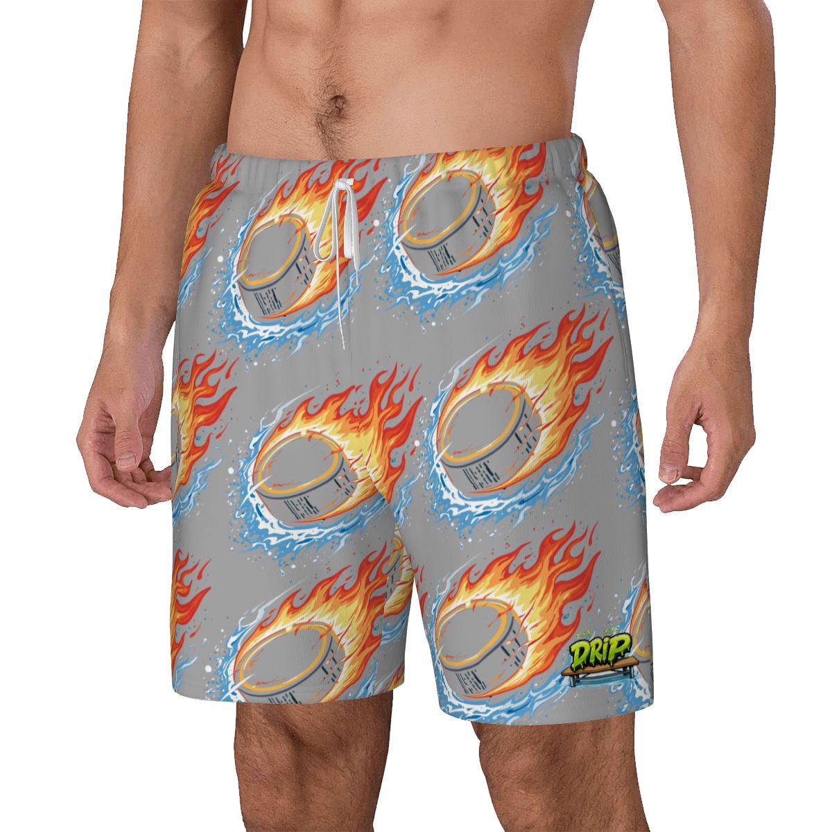 W2W Pro Mesh Hybrid Shorts - Flamin Hockey Pucks Grey