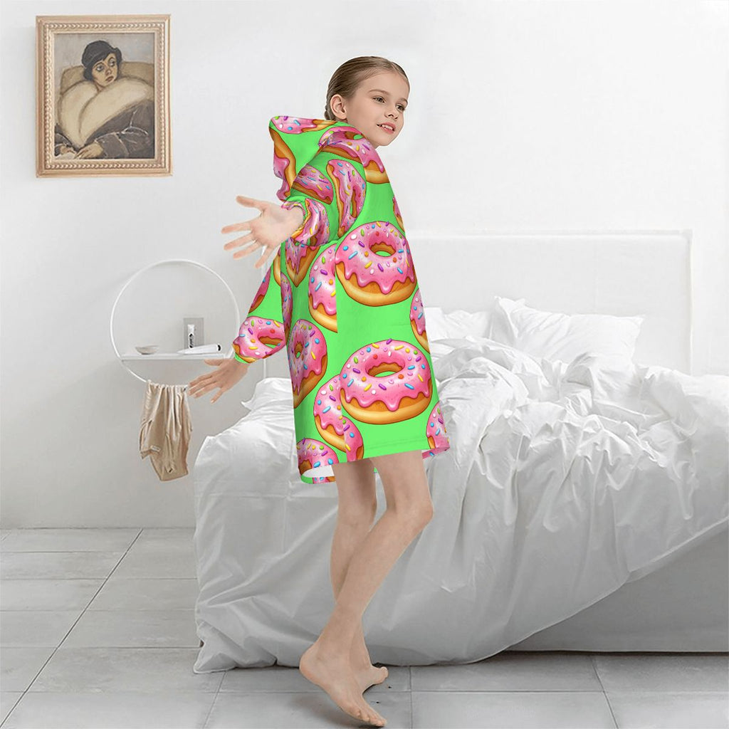 Youth Blanket Sweatshirt - Donut Drip Hot Green
