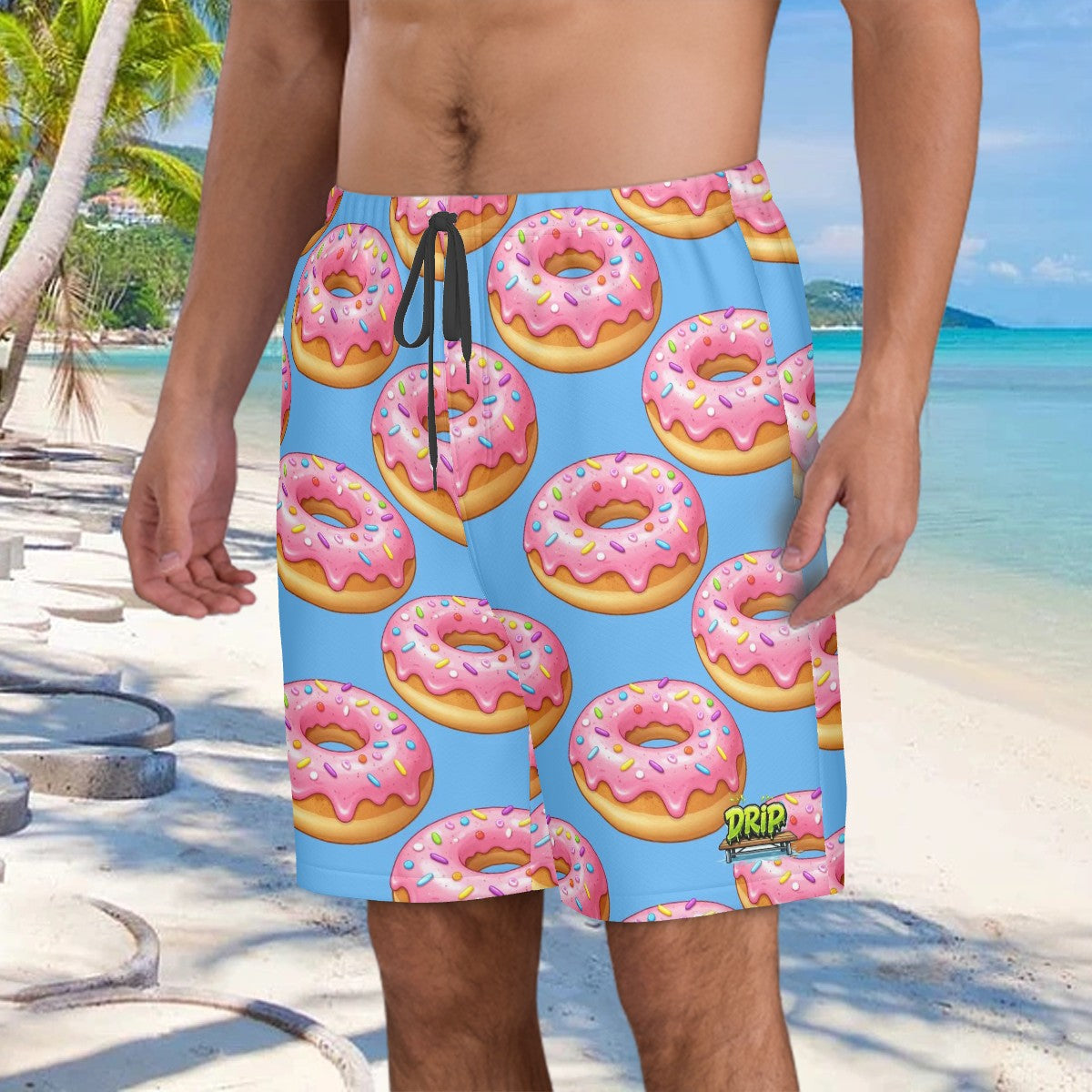 Men/Teen Swim Shorts - Donut Drip Blue