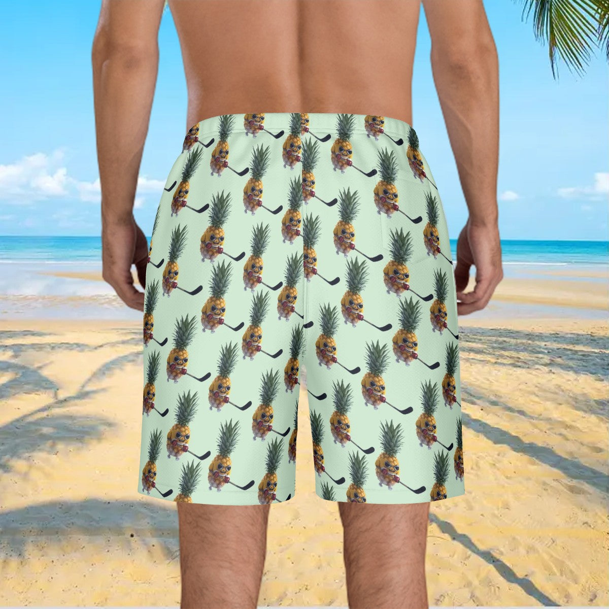 Men/Teen Swim Shorts - Piney Snipes Mint Green