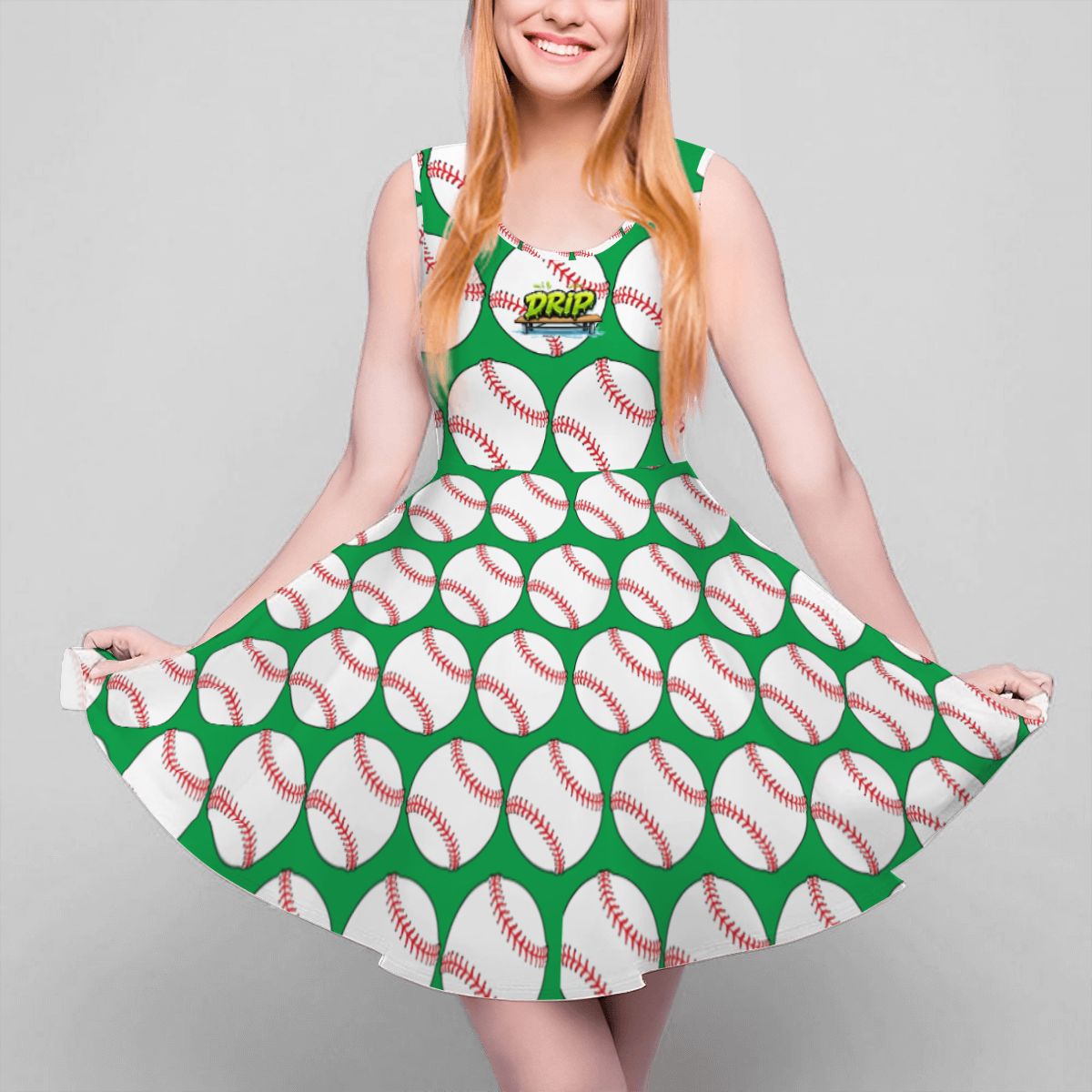 Women's Game Day Dress - Classic Baseball Green