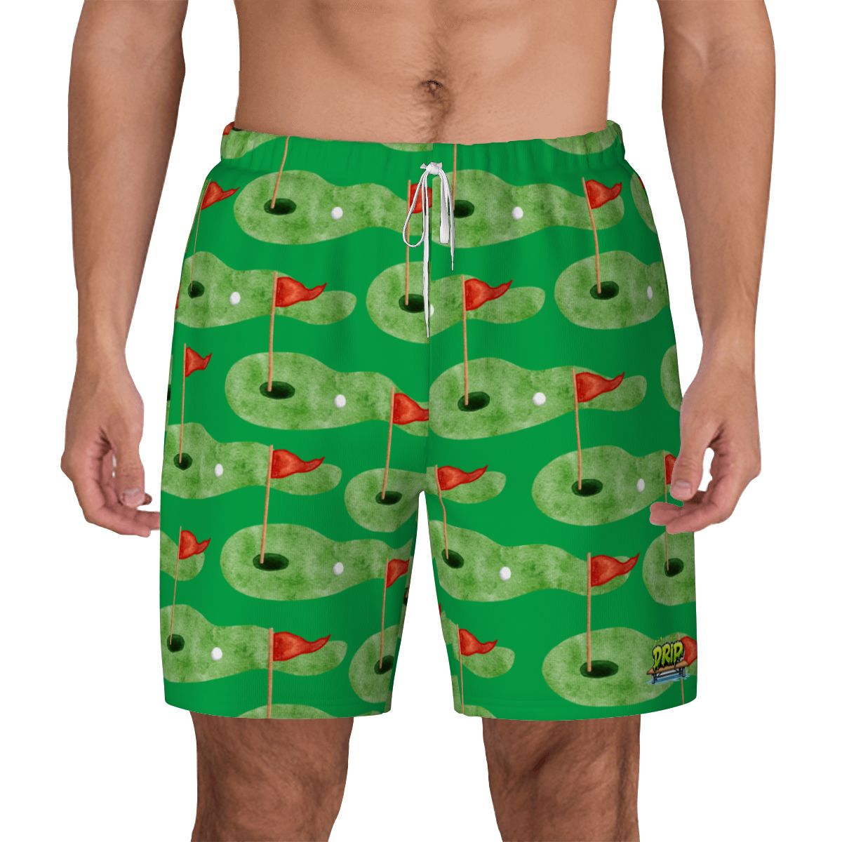 W2W Pro Mesh Hybrid Shorts - Green Hole Sketch Classic Green