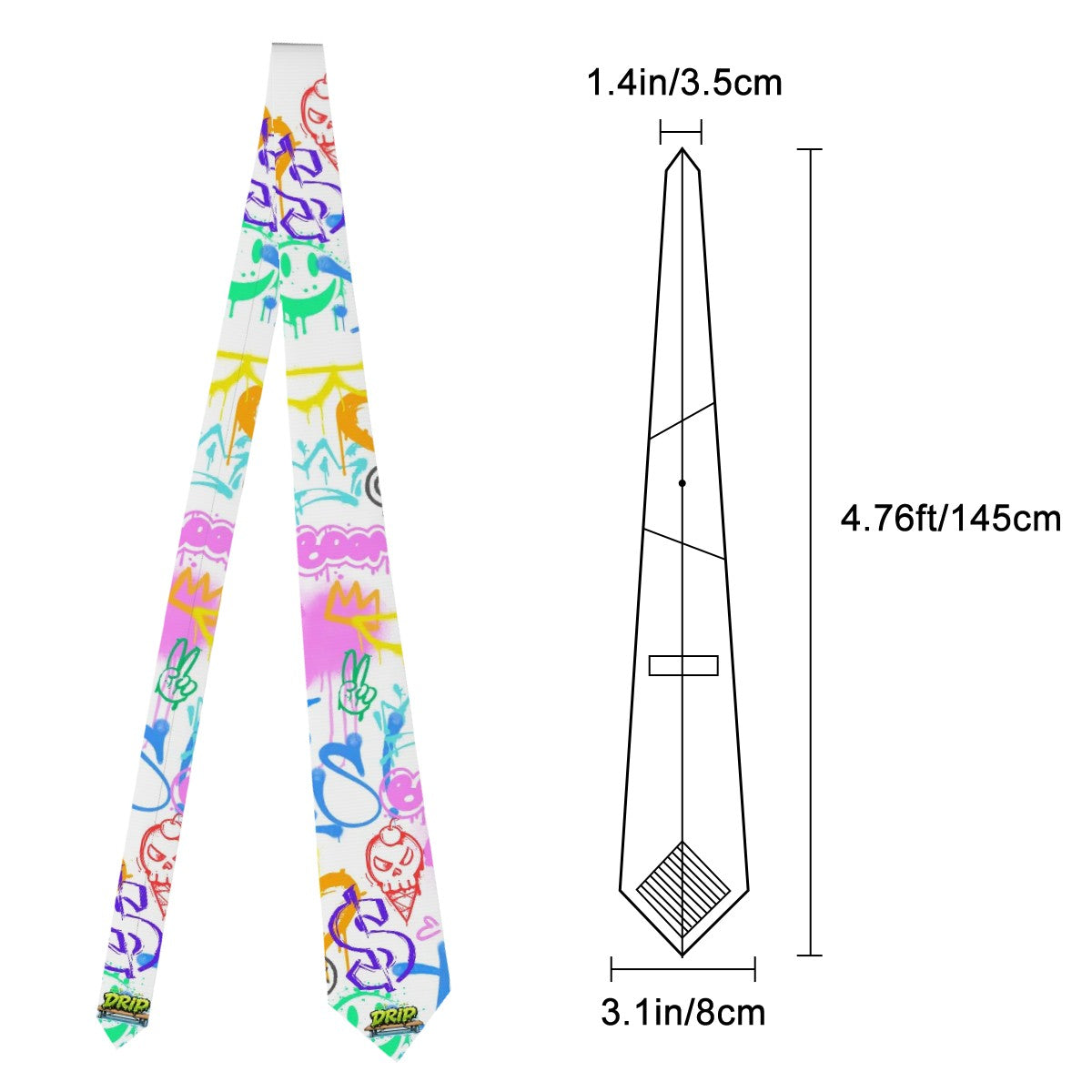 Game Day Tie - Graffiti White