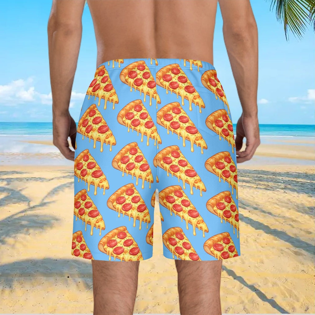 Men/Teen Swim Shorts - Pizza Blue