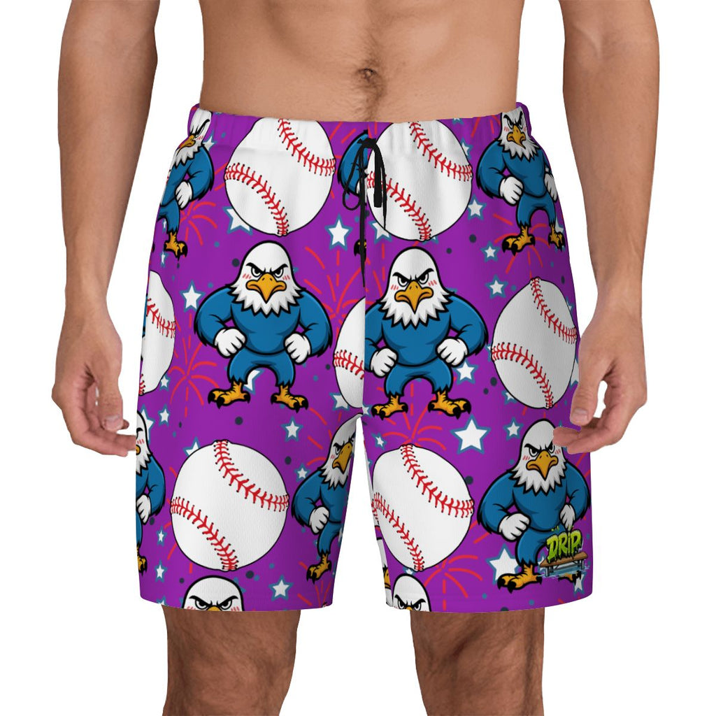 W2W Pro Mesh Hybrid Shorts - Stars and Strikes Purple