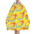 Adult Blanket Sweatshirt - Flamin Hockey Pucks Yellow
