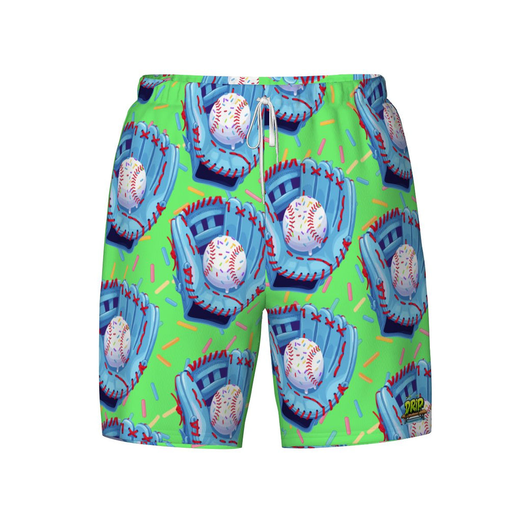 W2W Pro Mesh Hybrid Shorts - Baseball Sprinkles Drip Hot Green