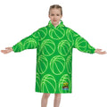 Youth Blanket Sweatshirt - Neon Green Basketballs Classic Green