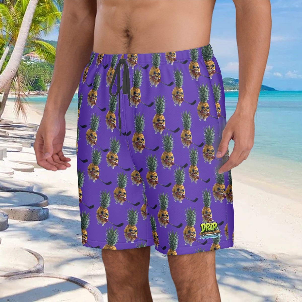 Men/Teen Swim Shorts - Piney Snipes Purple