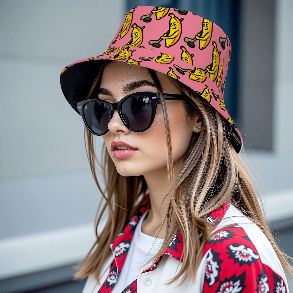Drip Bucket Hat - Bananas For Hockey Pink