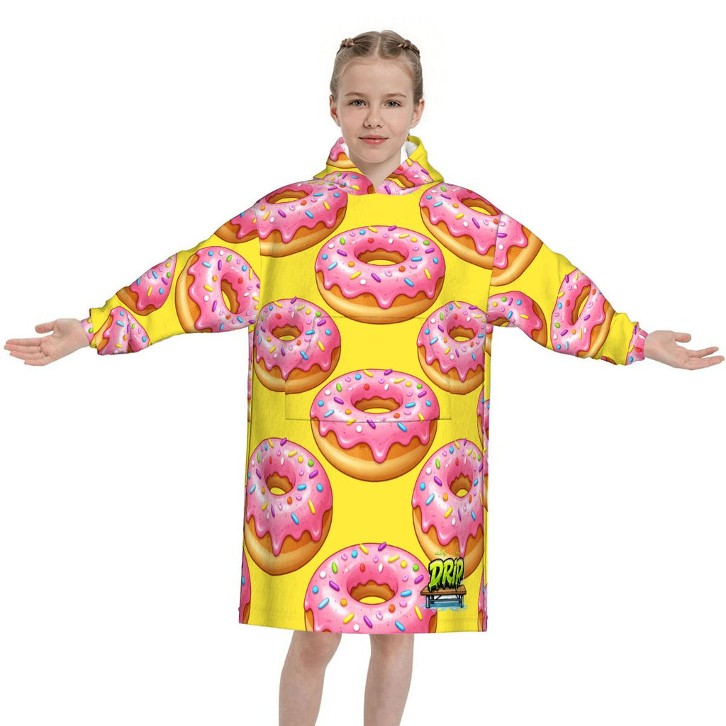 Youth Blanket Sweatshirt - Donut Drip Yellow