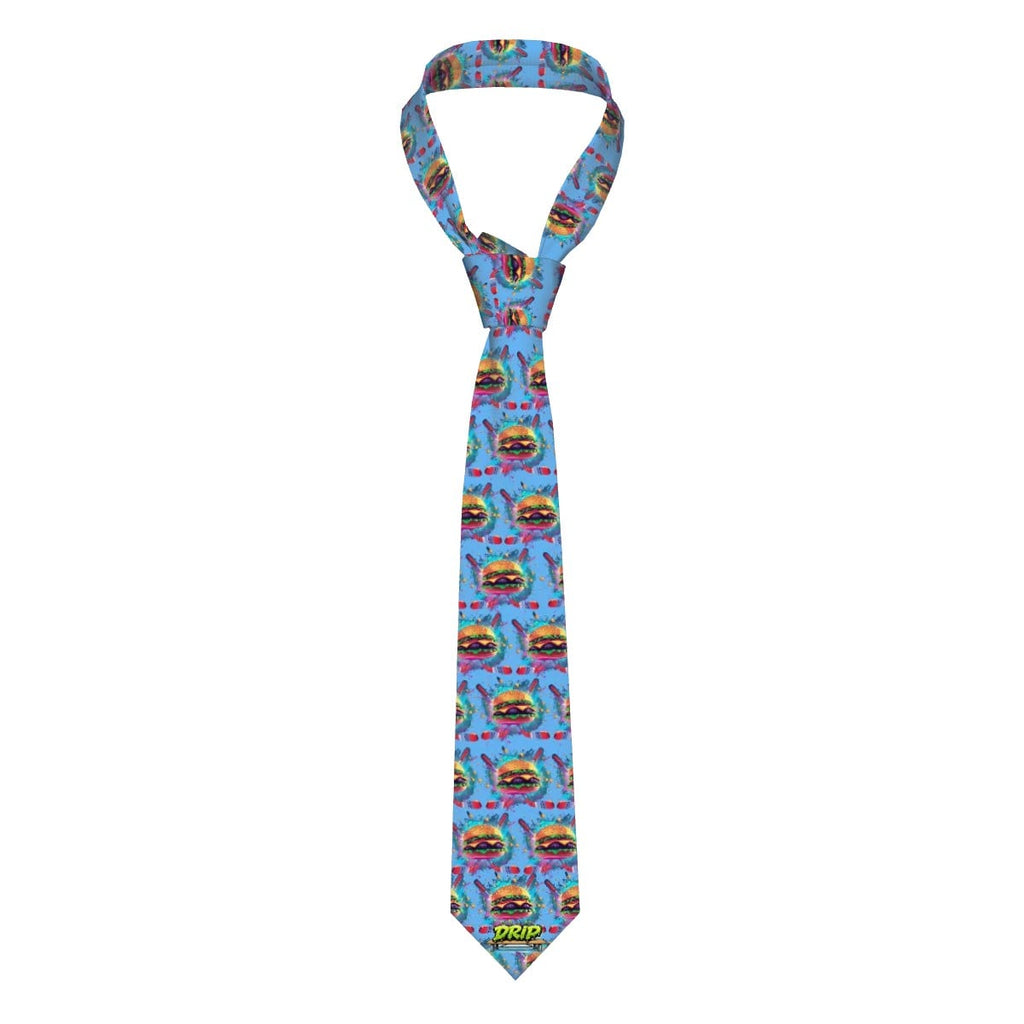 Game Day Tie - Cheeseburger and Hockey Sauce Blue