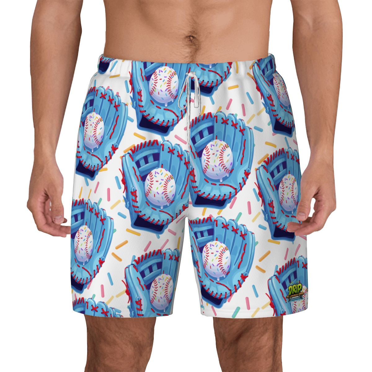 W2W Pro Mesh Hybrid Shorts - Baseball Sprinkles Drip White