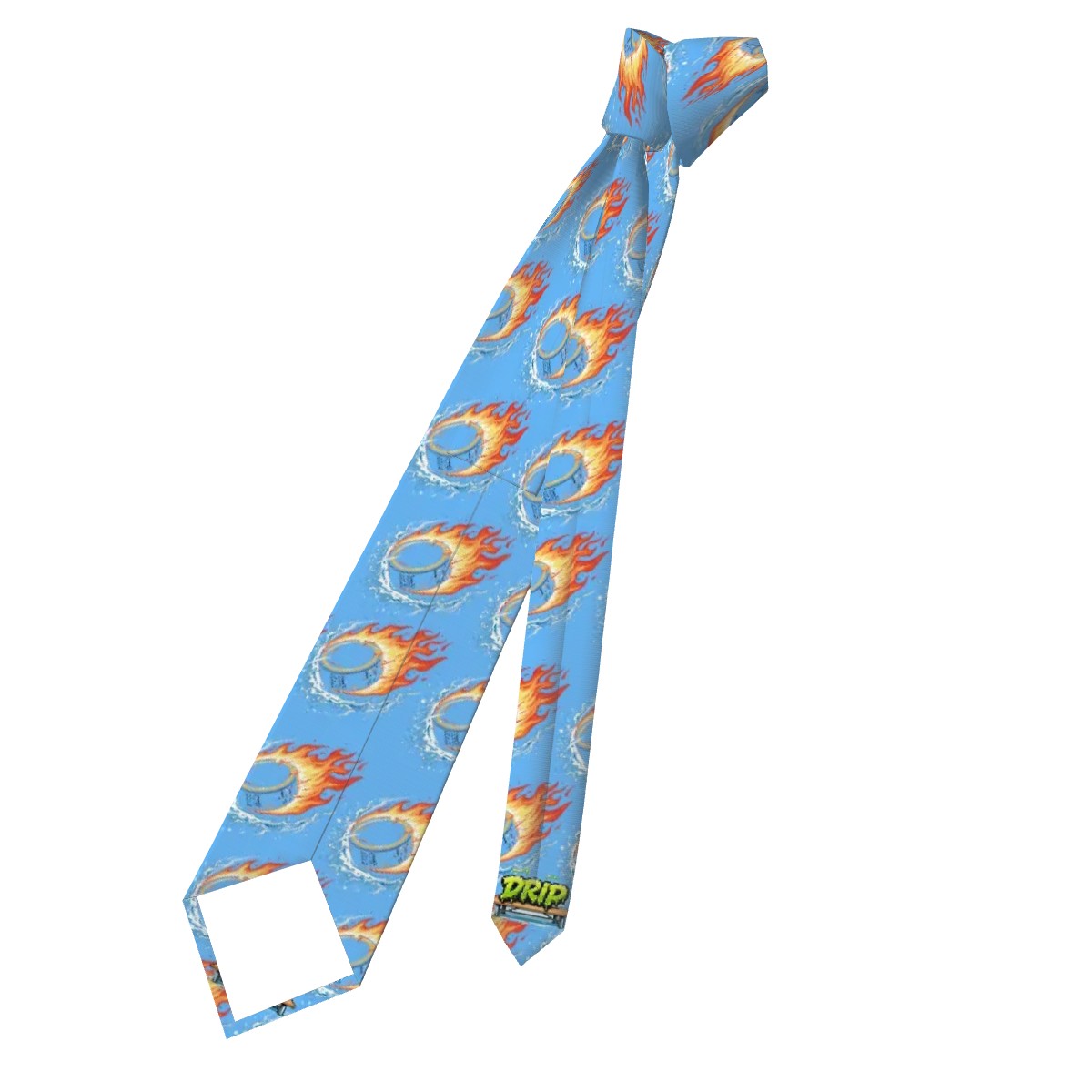 Game Day Tie - Flamin Hockey Pucks Sky Blue