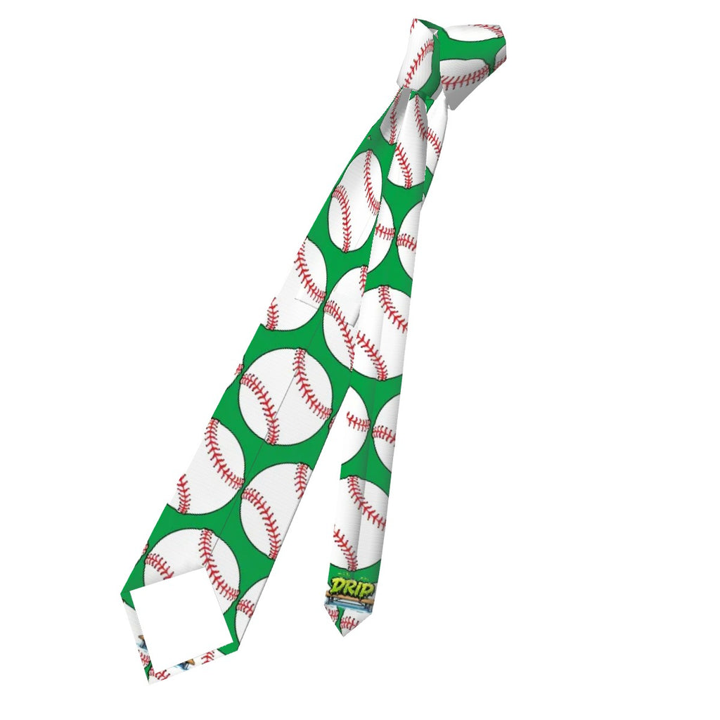 Game Day Tie - Baseballs Classic Green