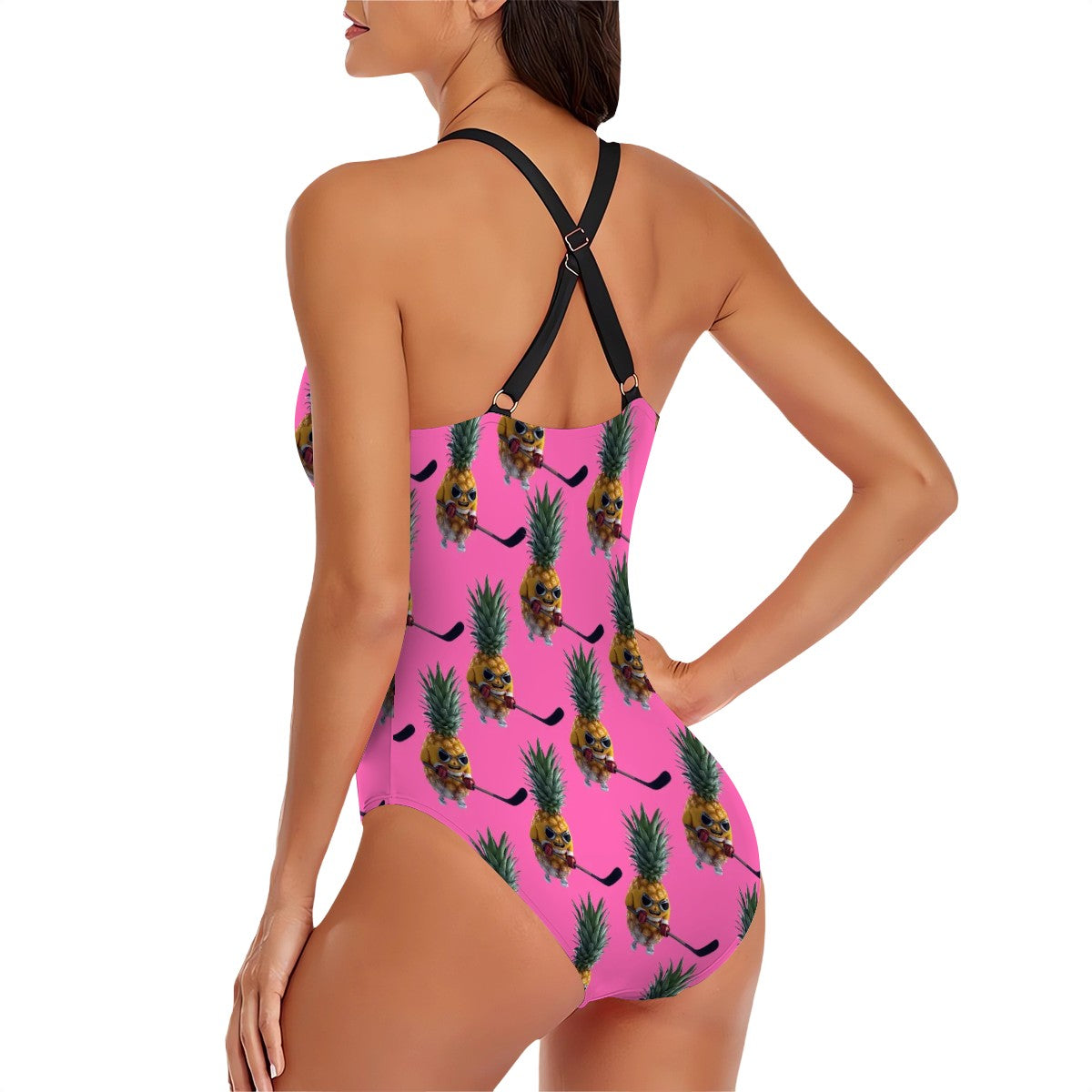 Cross-Back One Piece Swimsuit Women - Piney Snipes Pink