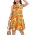 Girl's Game Day Dress - Flamin Hockey Pucks Orange