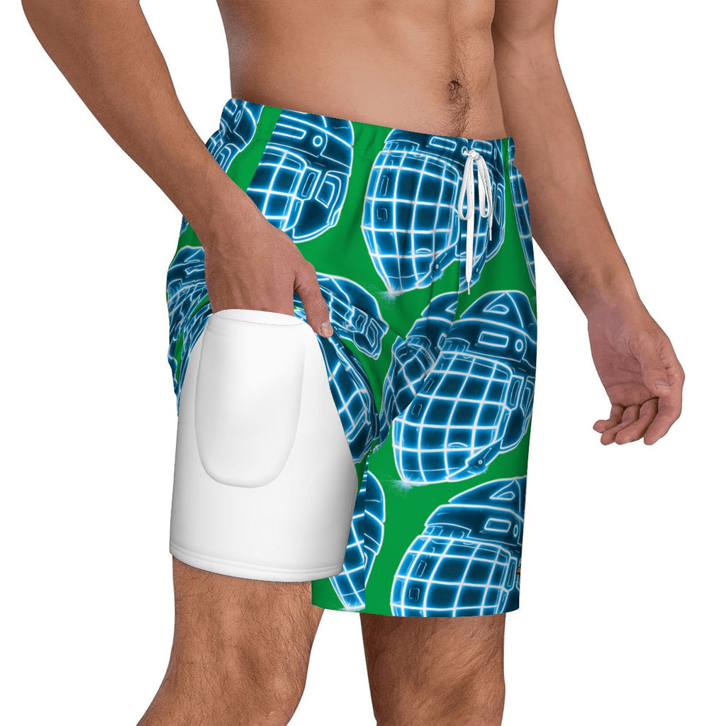 W2W Pro Mesh Hybrid Shorts - Hockey Helmet Neon Blue Green