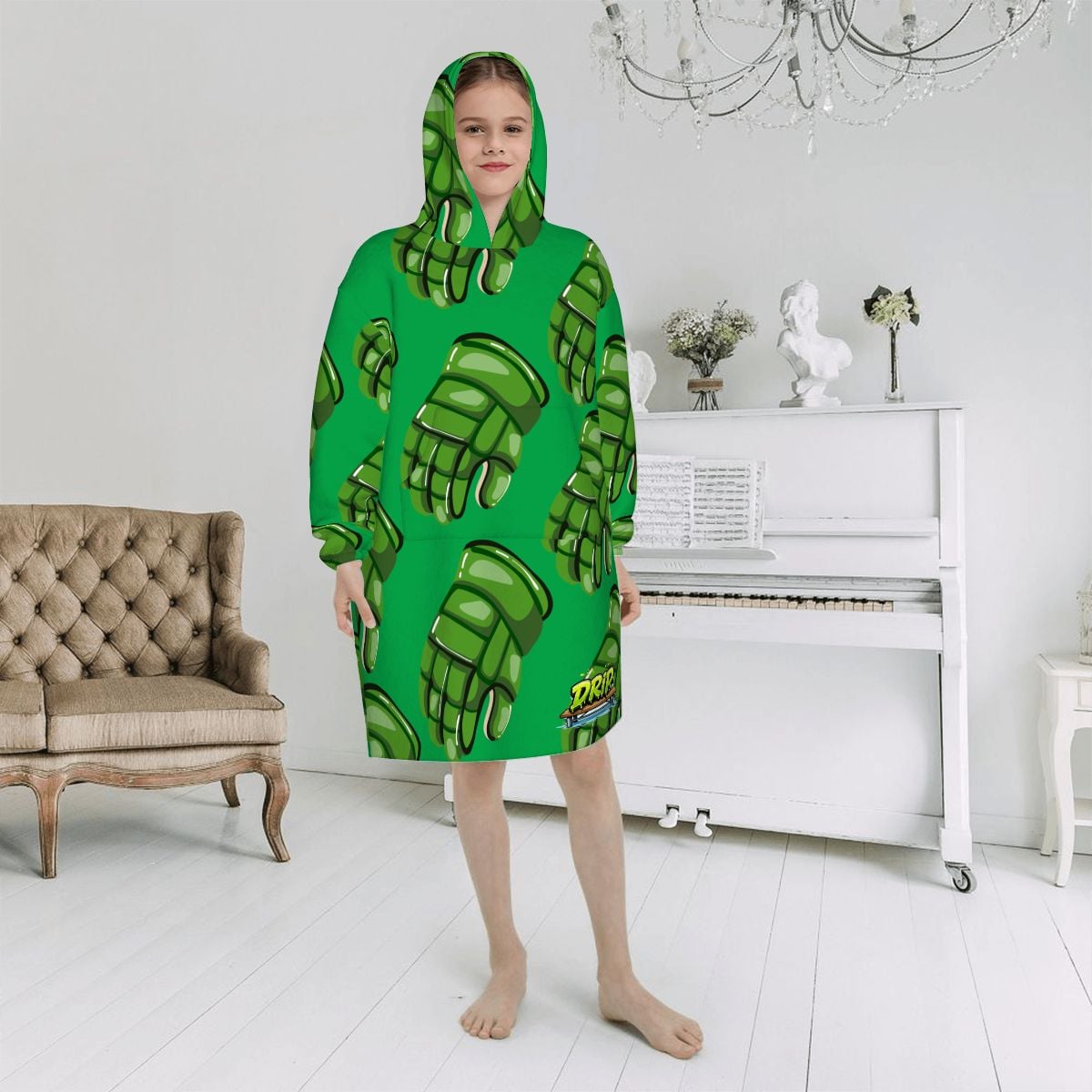 Youth Blanket Sweatshirt - Green Hockey Gloves Classic Green