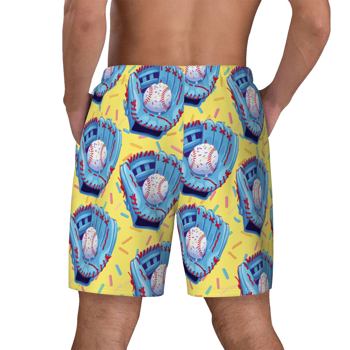 W2W Pro Mesh Hybrid Shorts - Baseball Sprinkles Drip Yellow