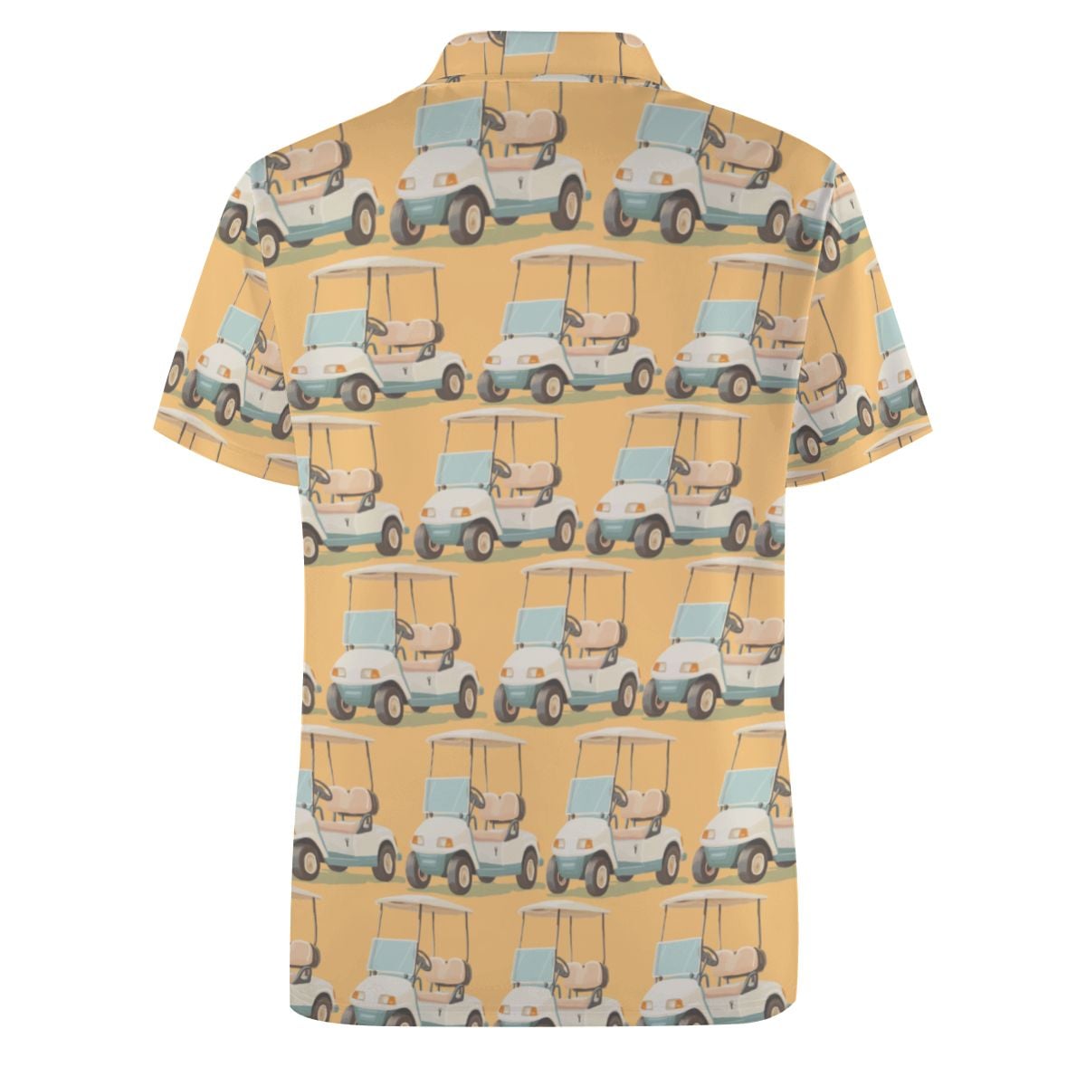 Uncle Golf Shirt - Golf Cart Sketch Vintage Gold