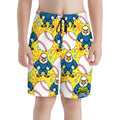 Youth Swim Shorts - Stars and Strikes Yellow