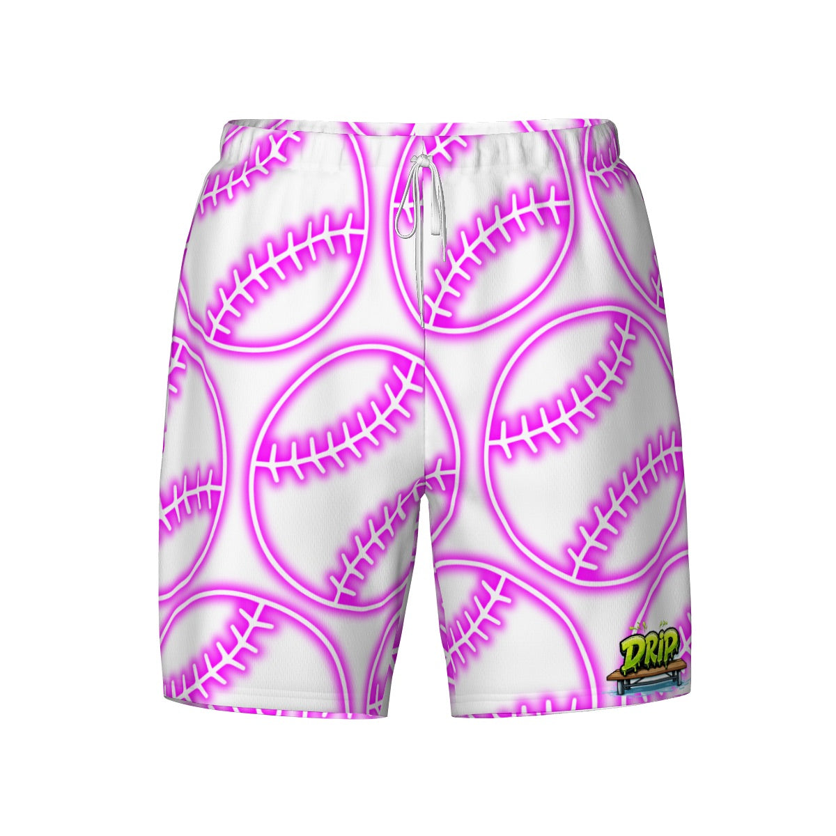 W2W Pro Mesh Hybrid Shorts - Neon Pink Baseballs