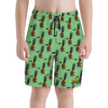 Youth Swim Shorts - Piney Snipes Jungle Green