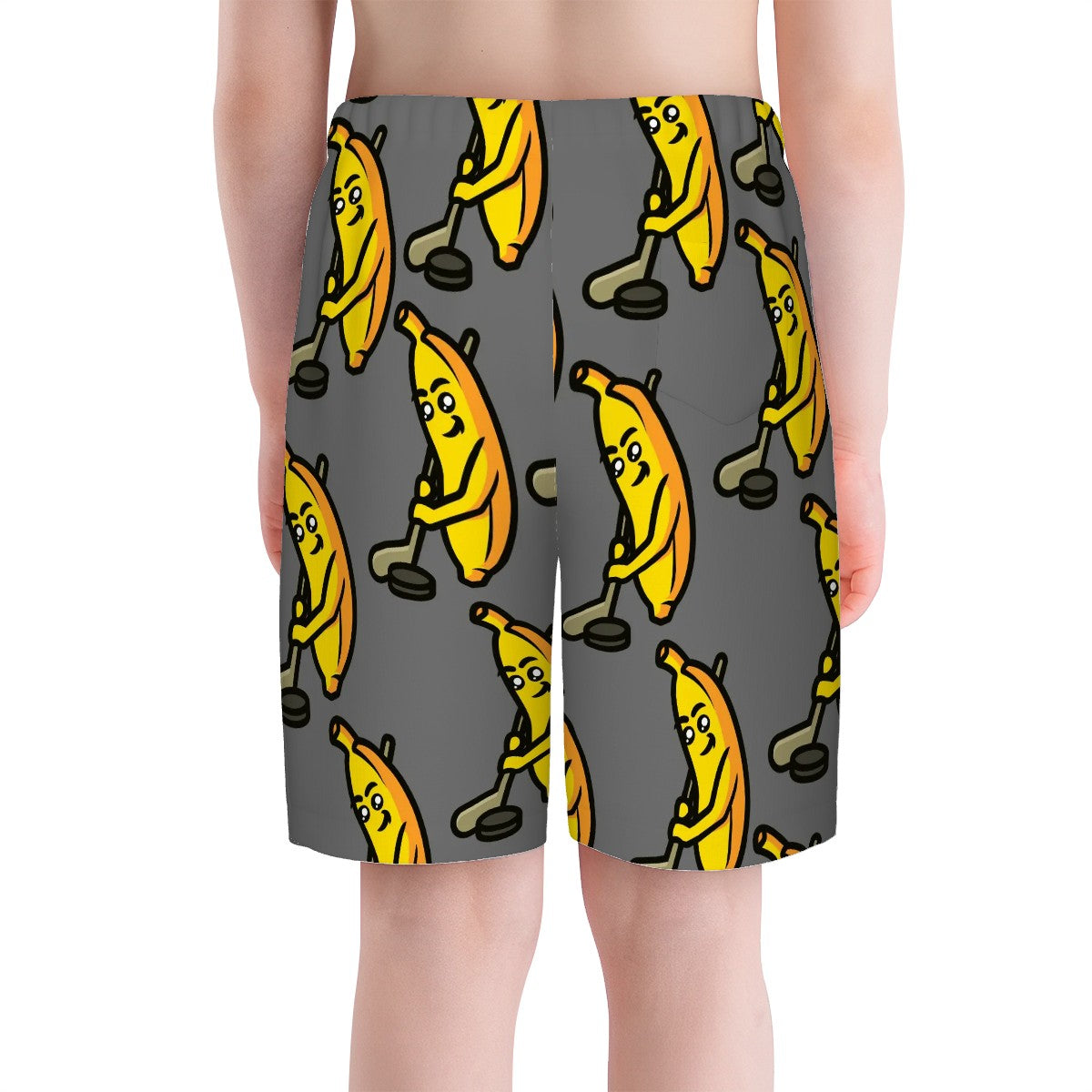 Youth Swim Shorts - Bananas for Hockey Grey