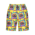 Men/Teen Swim Shorts - Lacrosse Rainbow Drip Yellow