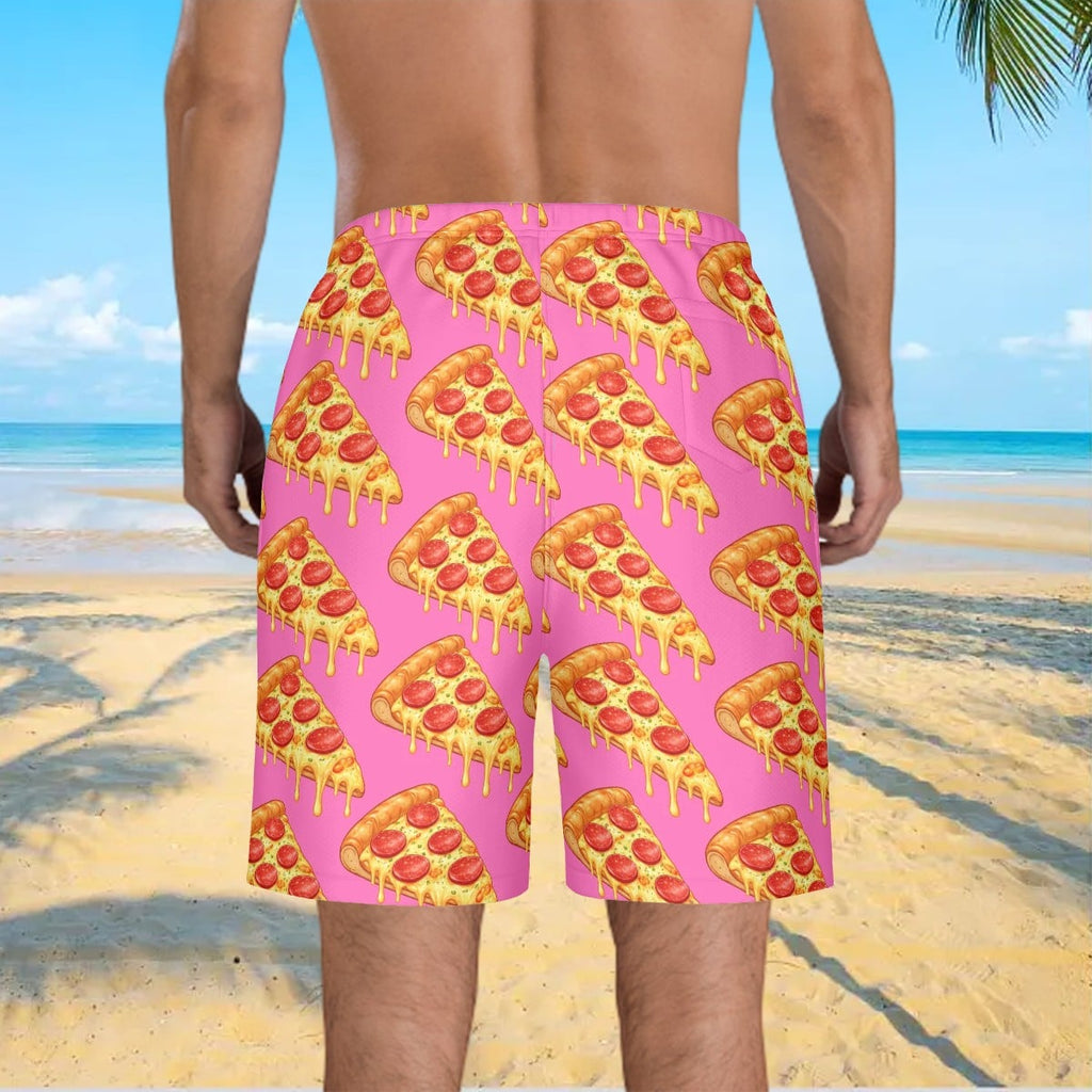 Men/Teen Swim Shorts - Pizza Pink