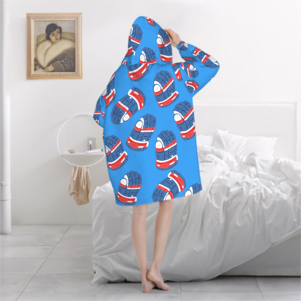 Adult Blanket Sweatshirt - Blue Hockey Gloves