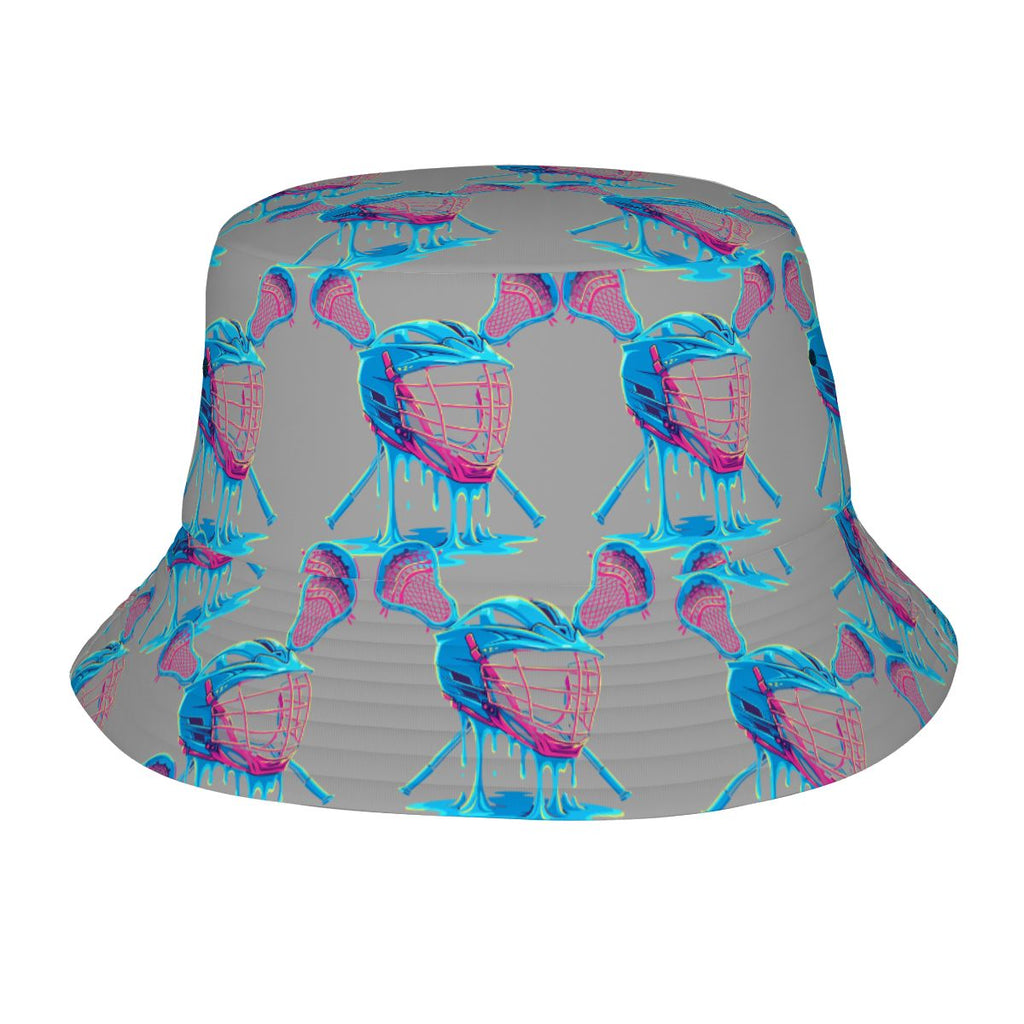 Drip Bucket Hat - Lacrosse Helmet Sticks Grey