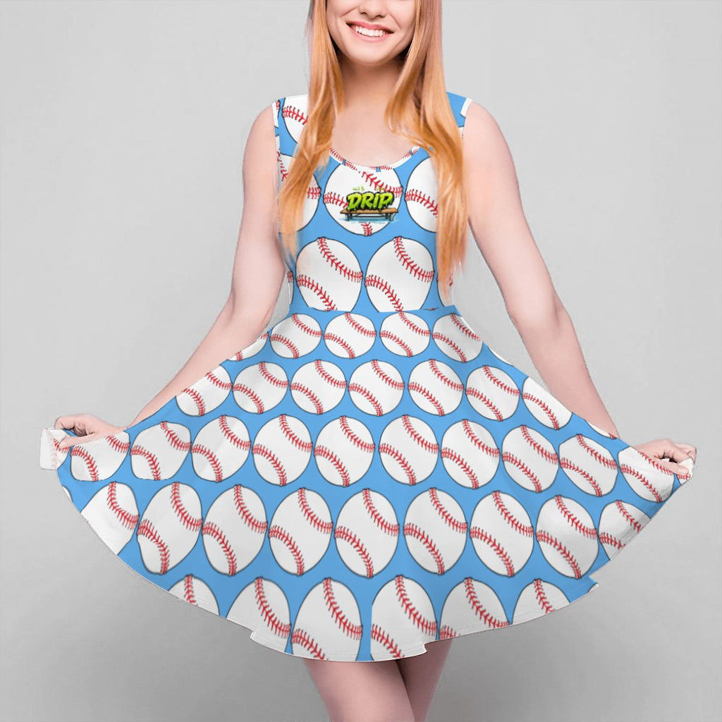 Women's Game Day Dress - Classic Baseball Blue