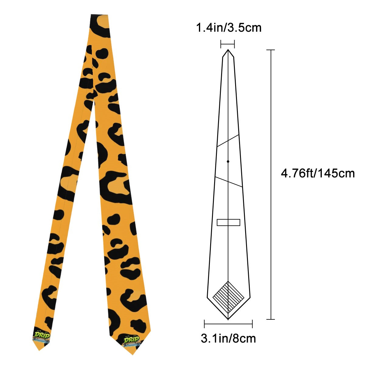 Game Day Tie - Drip Bench Leopard Orange