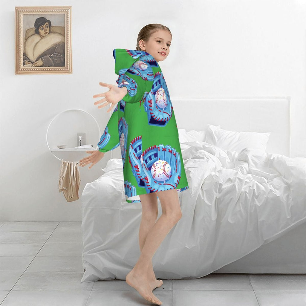 Youth Blanket Sweatshirt - Baseball Sprinkles Drip Turf Green