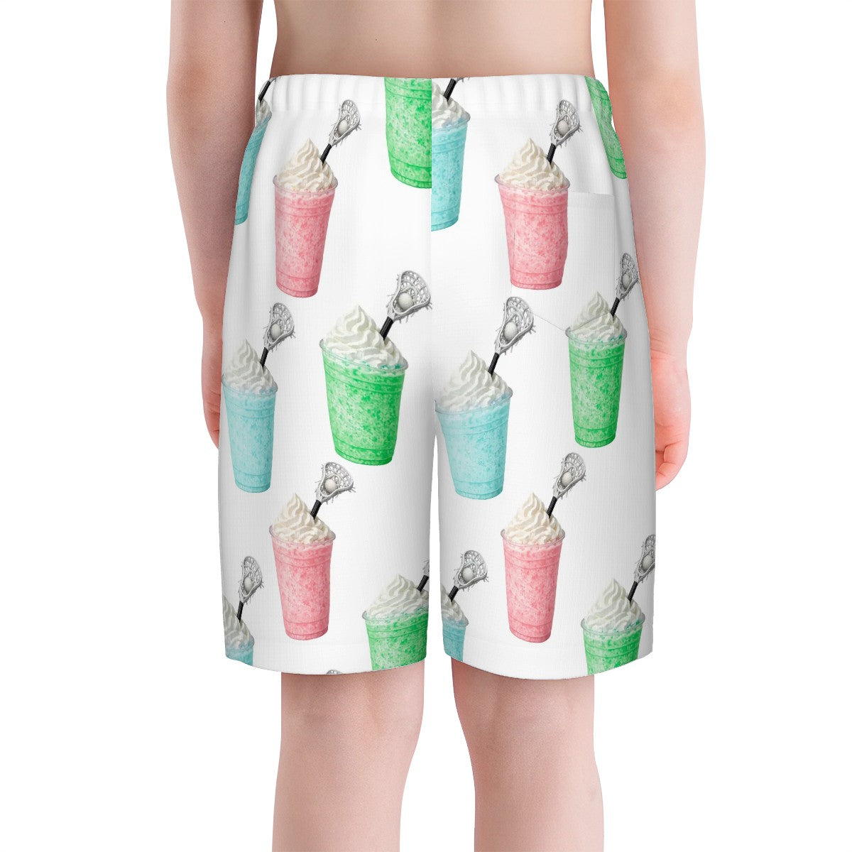 Youth Swim Shorts - Ice Cream Lacrosse White