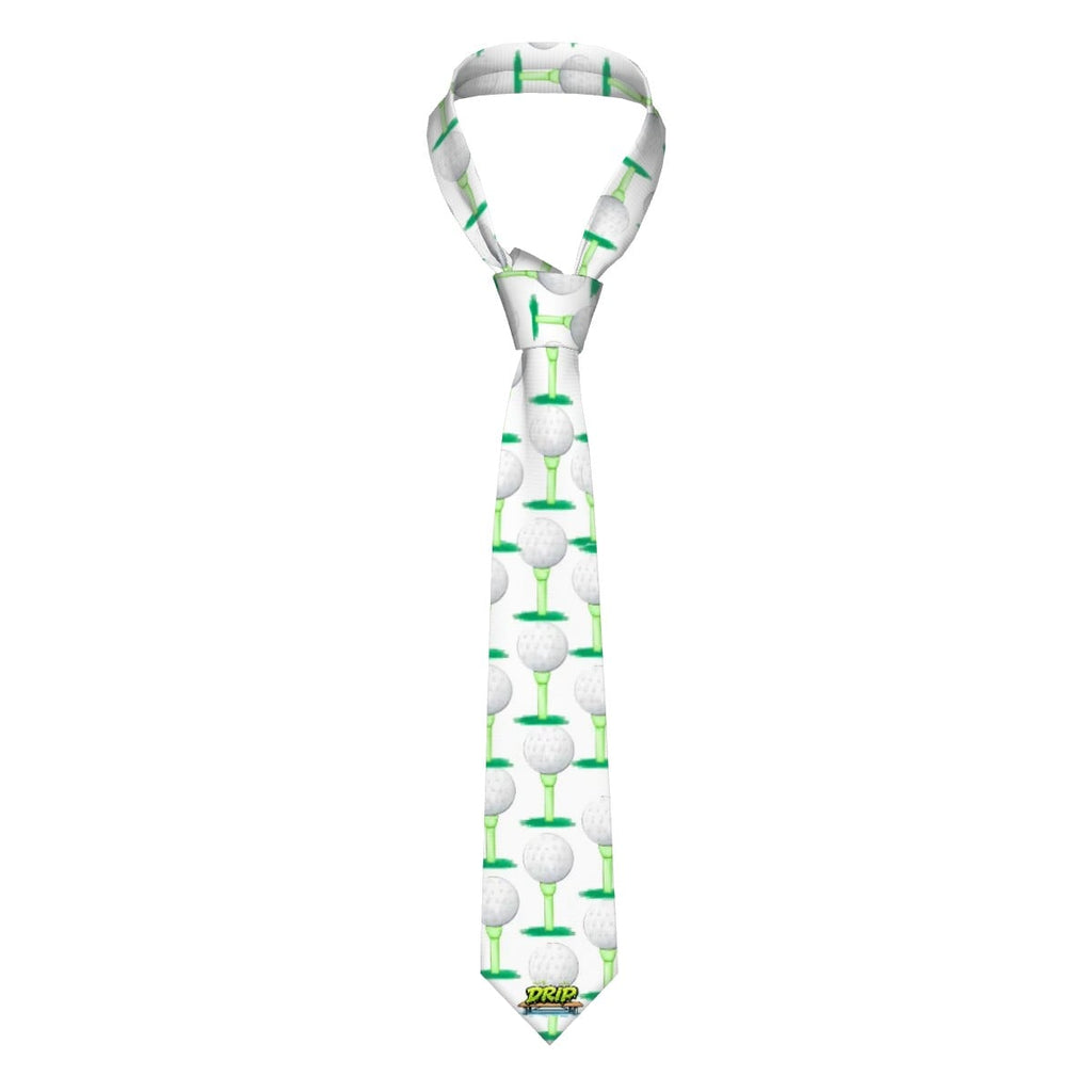 Game Day Tie - Golf Ball and Tee White