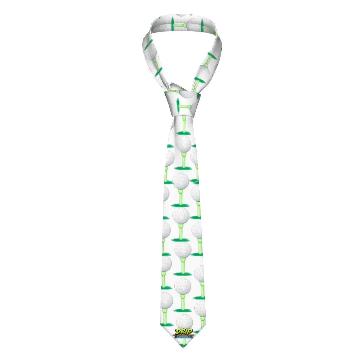 Game Day Tie - Golf Ball and Tee White