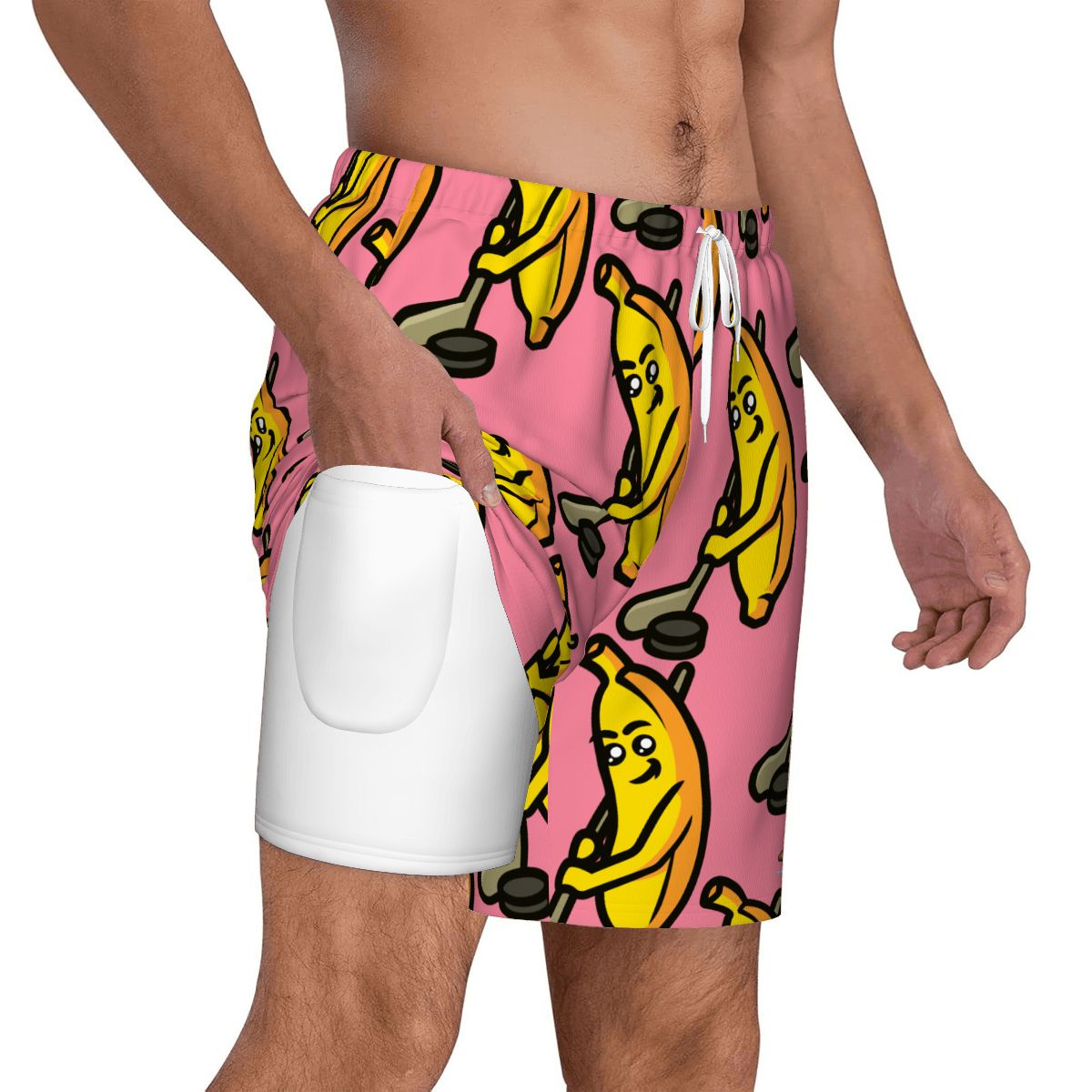 Mesh Shorts - Bananas for Hockey Pink