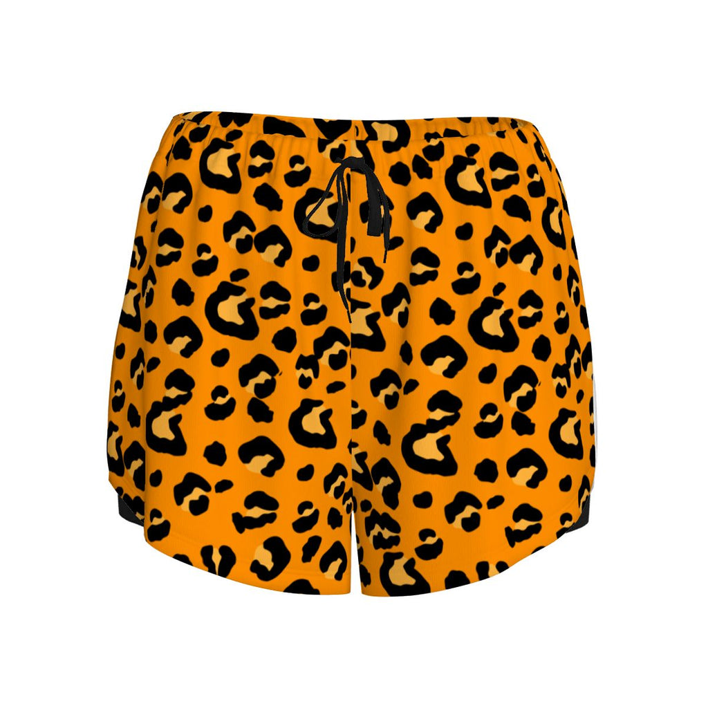 Drip Bench Women's Shorts - Leopard Orange