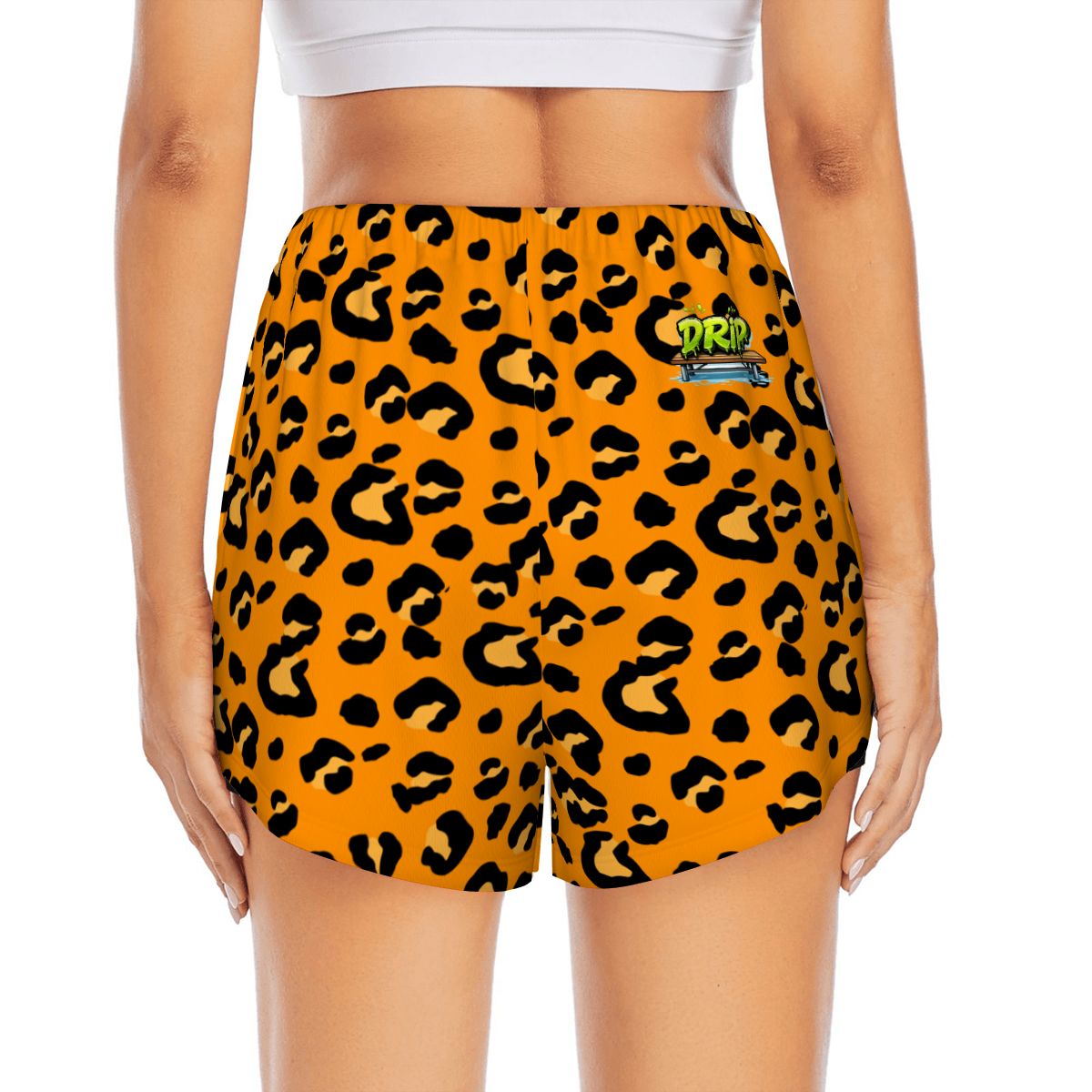 Drip Bench Women's Shorts - Leopard Orange
