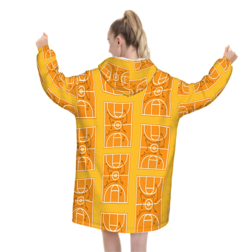 Adult Blanket Sweatshirt - Basketball Court Gold